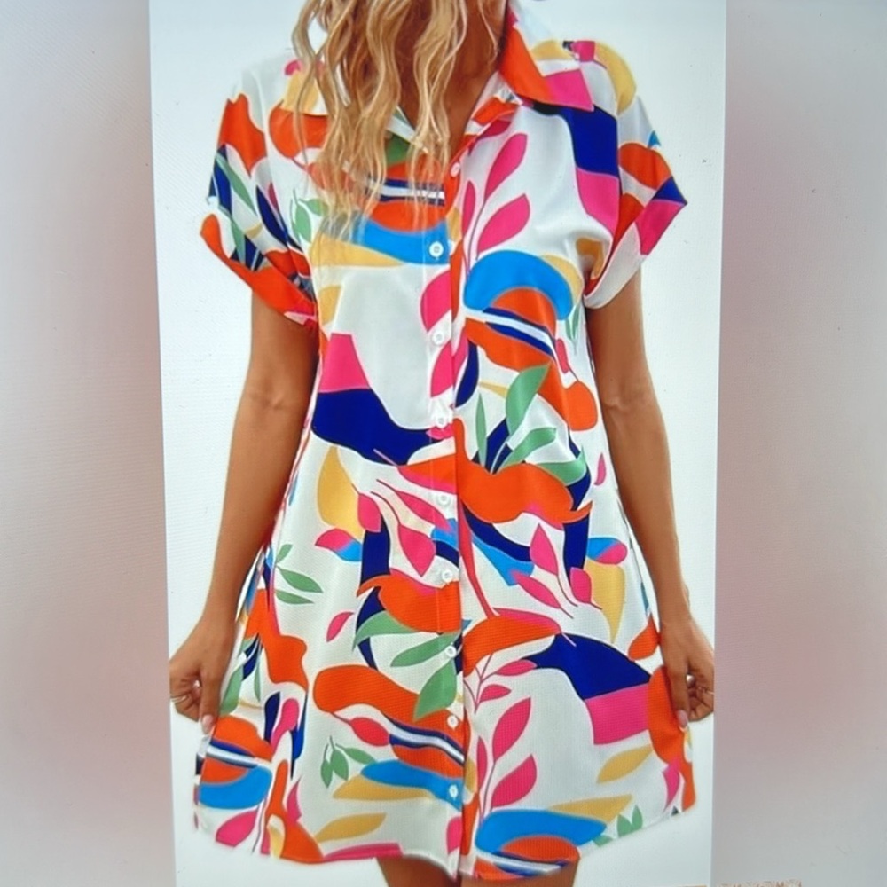 ❣️5 items $25 Colorful Abstract Print Women's Top - Picture 4 of 7